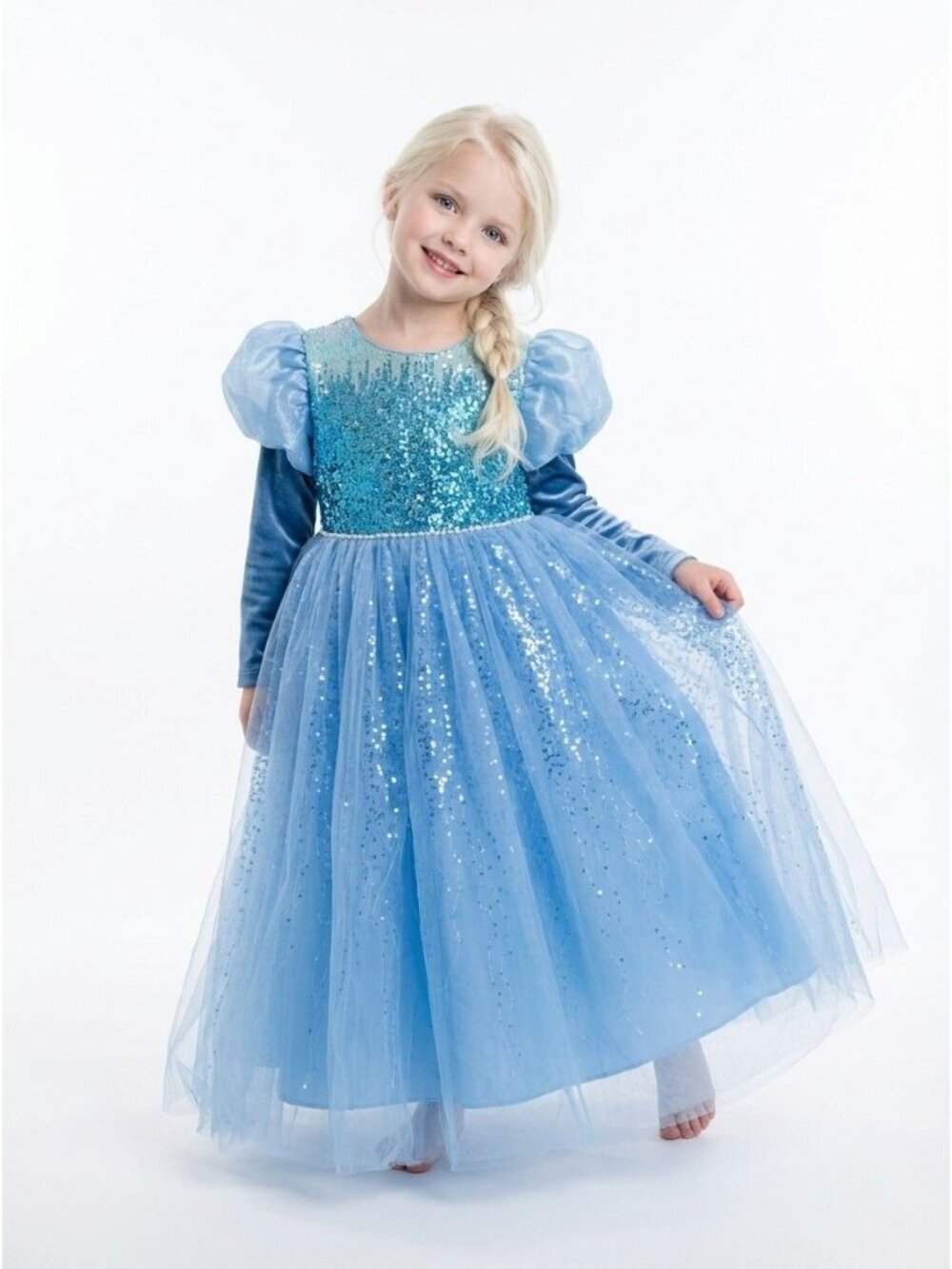 Girls Elsa Inspired Princess Dress Costume (Size 5)
